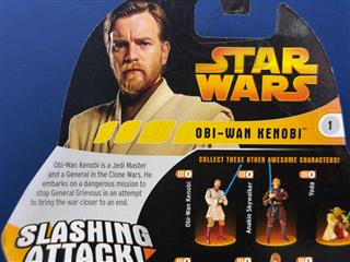 STAR WARS REVENGE OF THE SITH OBI WAN KENOBI SLASHING ATTACK HASBRO ACTION FIGUR